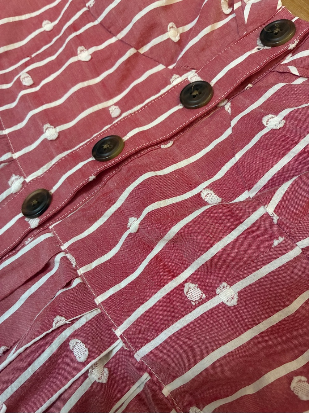 Maeve Cotton Striped Swiss Dot Midi Dress - Picture 3 of 5